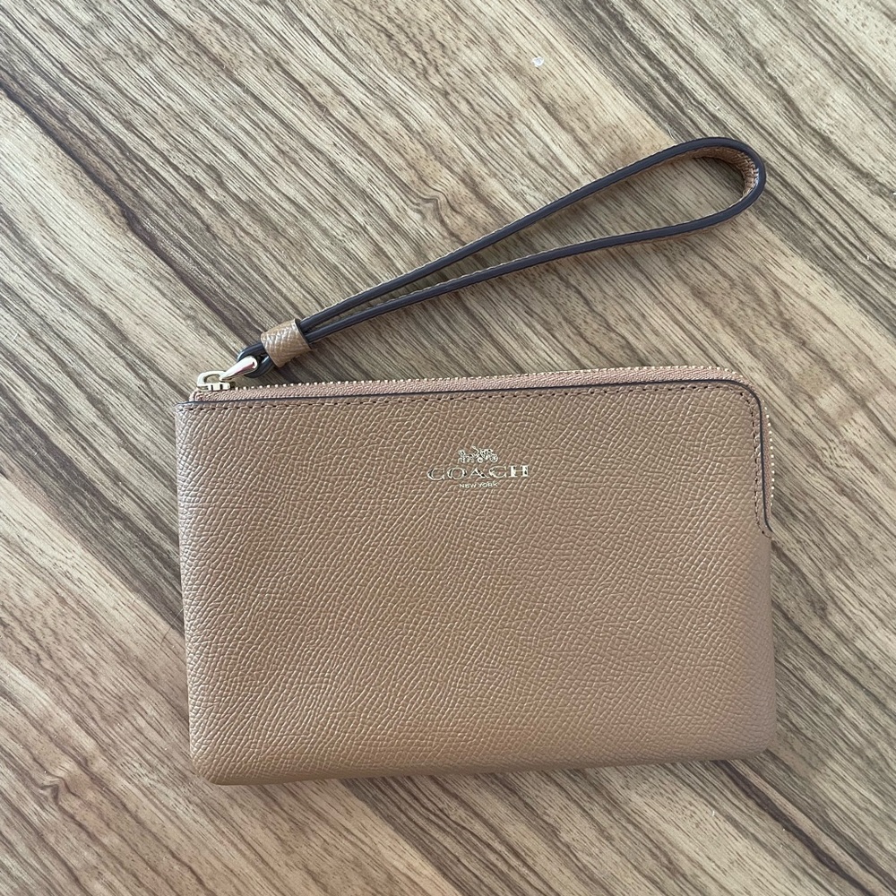 Coach Brown Leather Wristlet